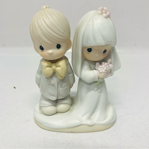 Vintage Enesco Bride & Groom 1979  The Lord Bless You And Keep You Wedding Gift - Picture 1 of 10